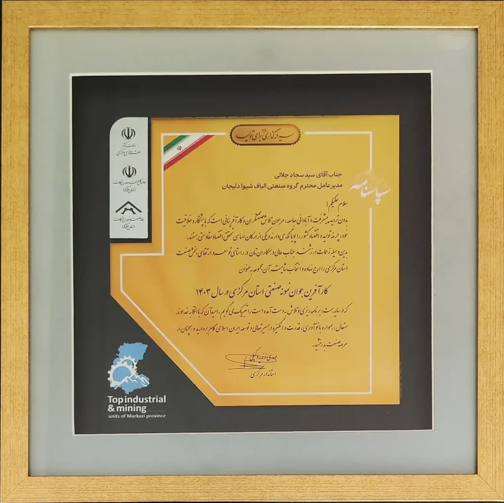 Shiva Fiber CEO Recognized as Outstanding Entrepreneur of Markazi Province